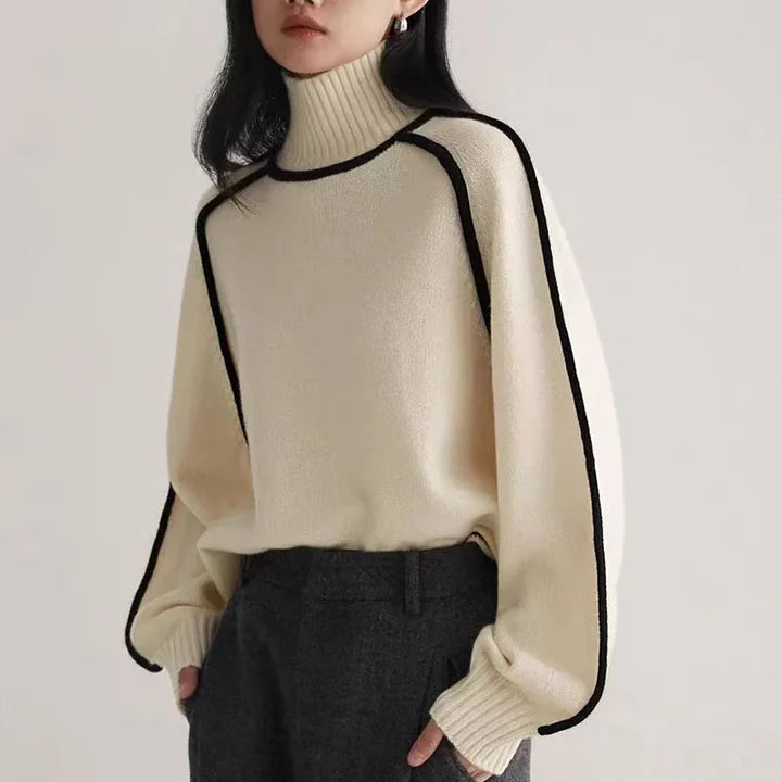 Evelyn™ | Elegant Patchwork Turtleneck Sweater