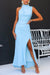 Christine - Elegant High-Neck Slit Dress