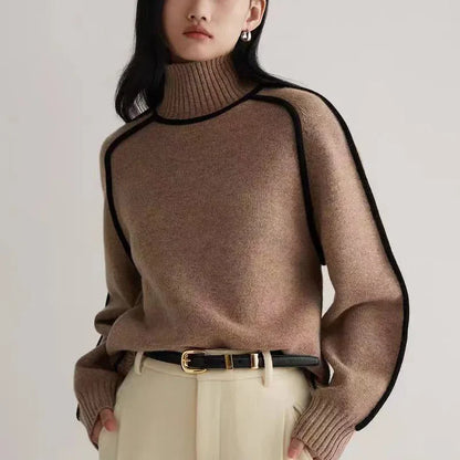 Evelyn™ | Elegant Patchwork Turtleneck Sweater