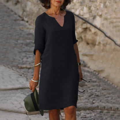 ELEANOR - TIMELESS V-NECK DRESS