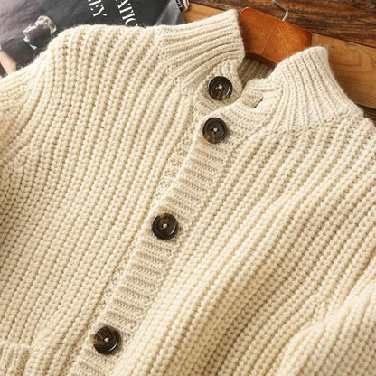 Mason Stand Collar Wool Cardigan