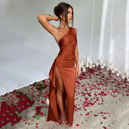 Evie | Slim Fit Silk Maxi Dress