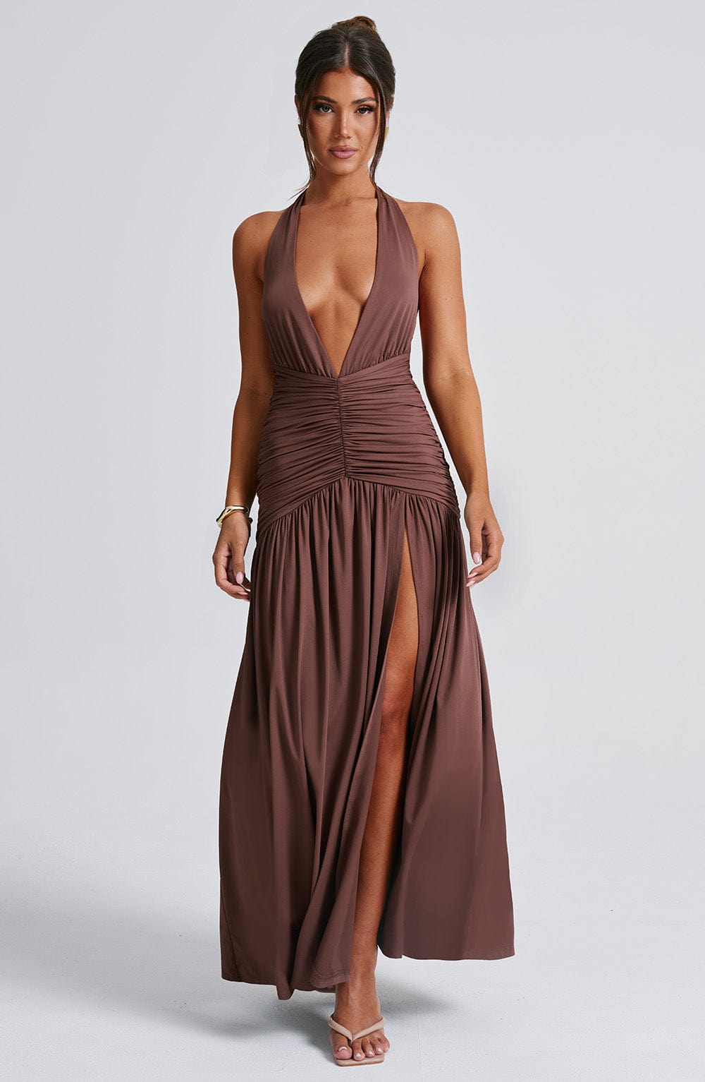 MELANIA MAXI DRESS - CHOCOLATE