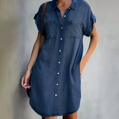 Mora™ - Chic Denim Dress with Flattering Belly Coverage